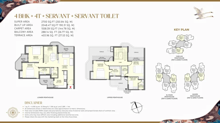 Eldeco Echoes of Eden 4 BR + 4T · Penthouse floor plan preview