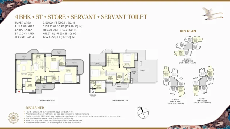 Eldeco Echoes of Eden 4 BR + 5T · Penthouse floor plan preview