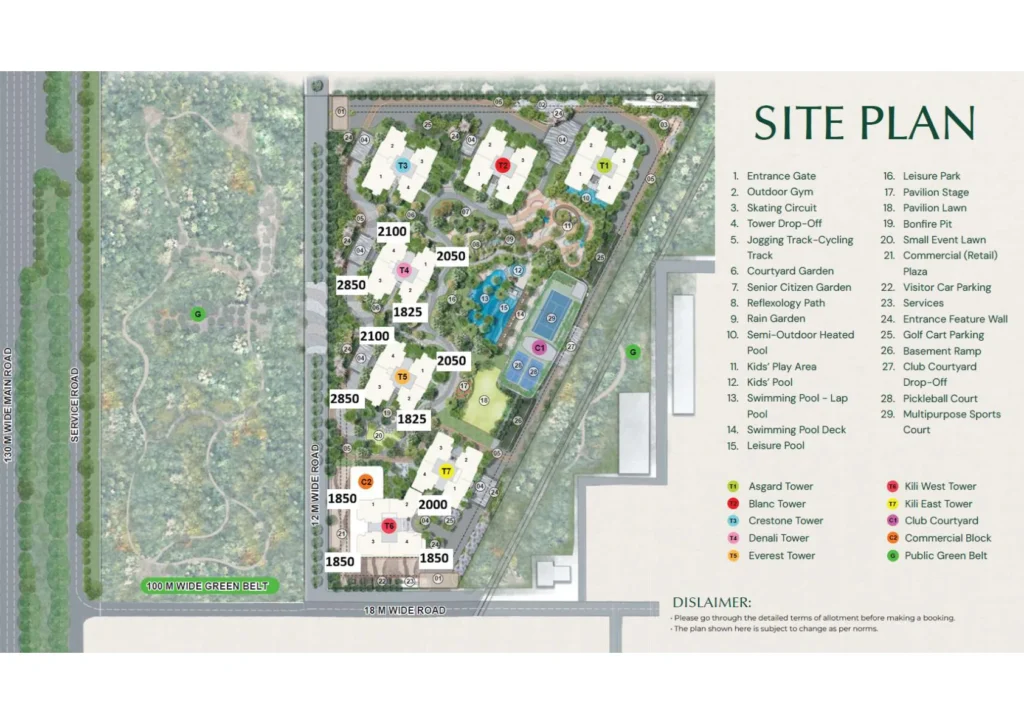 Eldeco 7 Peaks site plan from the supplied project deck